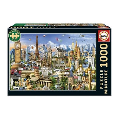 Puzzle - EDUCA - Symboles de l'Europe Miniature - 1000 pieces - 62,5 x 30 cm - a partir de 12 ans