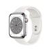 Watch Series 8 OLED 45 mm - Cassa in acciaio inossidabile argento - GPS + Cellulare - Banda sportiva - Bianco