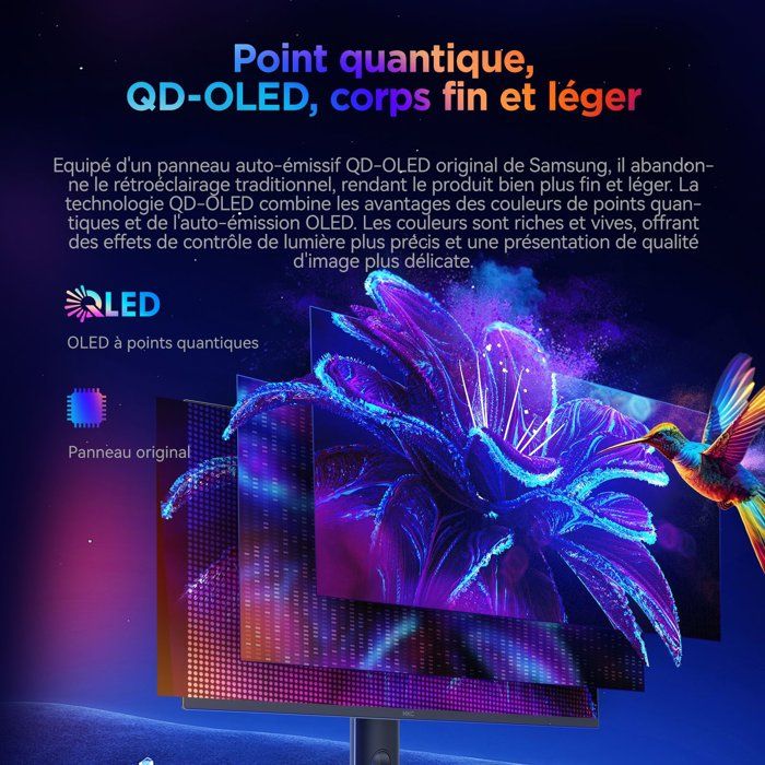 Ecran PC gaming HKC GS27QHS 27'' OLED 500 Hz - vue 6