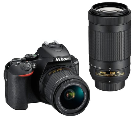 Nikon D5600 + AF-P DX 18-55mm + AF-P DX 70-300mm Kit d'appareil-photo SLR 24,2 MP CMOS 6000 x 4000 pixels Noir