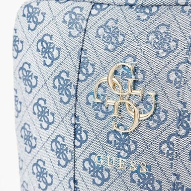 Guess Bolsa de hombro de 10'' Modelo 4G Azul