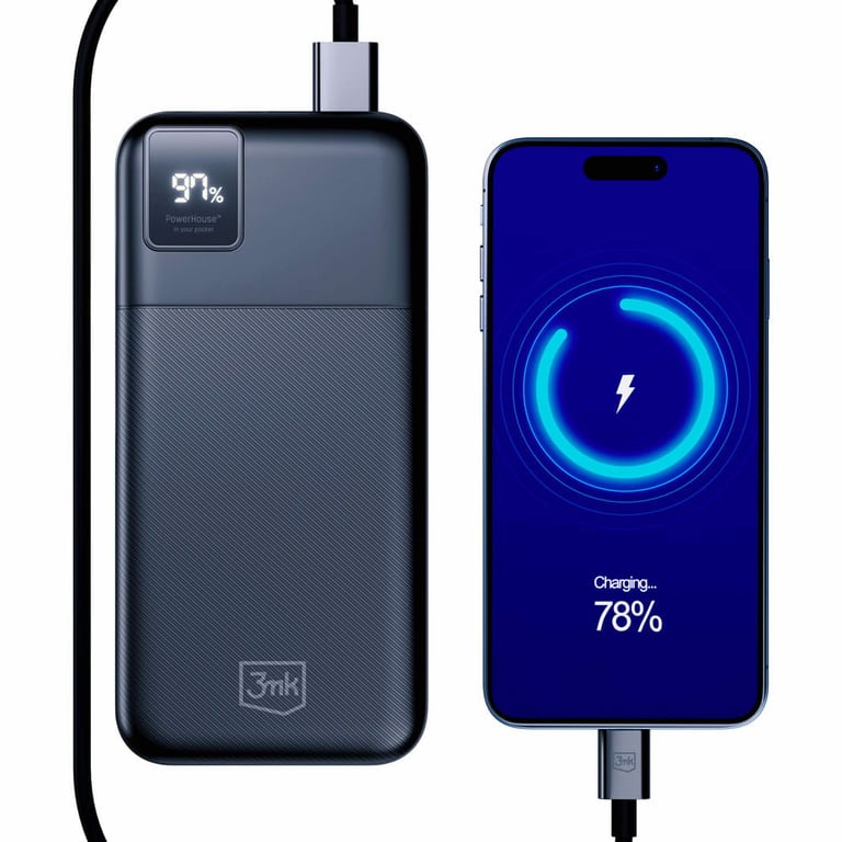 Batterie de Secours 20000 mAh 2x USB et USB C Voyant LED Neuf - vue 3