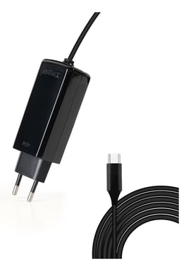 CARGADOR TOOQ PORTATIL GAN USB-C PD 45W CUBICO NEGRO