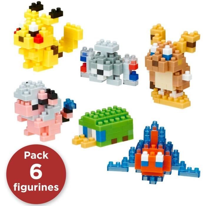 Coffret de 6 figurines en briques - NANOBLOCK - Pack Pokémon type Électrique - Neuf