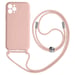 Coque Cordon pour iPhone 11 Pro Max Semi-rigide Lanière Tour du Cou 80cm Rose