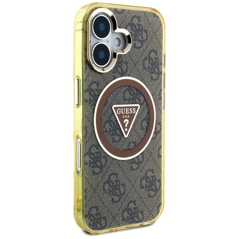 Coque Guess IML Metal Glitter 4G Circle Triangle MagSafe pour iPhone 16 - vue 8