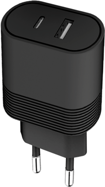Chargeur USB A + USB C 32W (12+20W) Power Delivery Noir Bigben