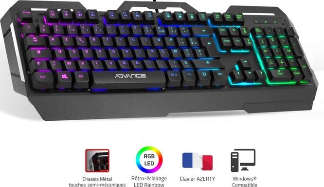 GTA 250 RGB semi-mecánico Advance Gamer Keyboard (Negro)