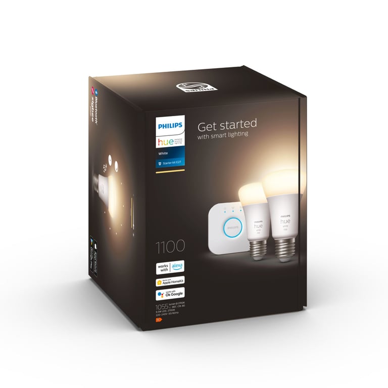 PHILIPS Hue White Ambiance Kit de démarrage E27 A60 9.5 W Bluetooth x 2 - Neuf