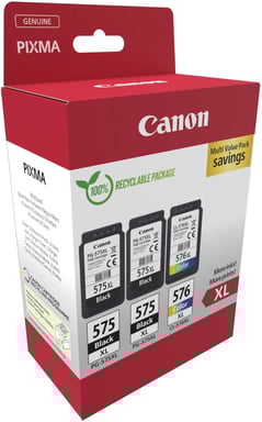 Canon PG-575XL/CL-576XL Paquete múltiple de 3 cartuchos de tinta originales - 5437C004