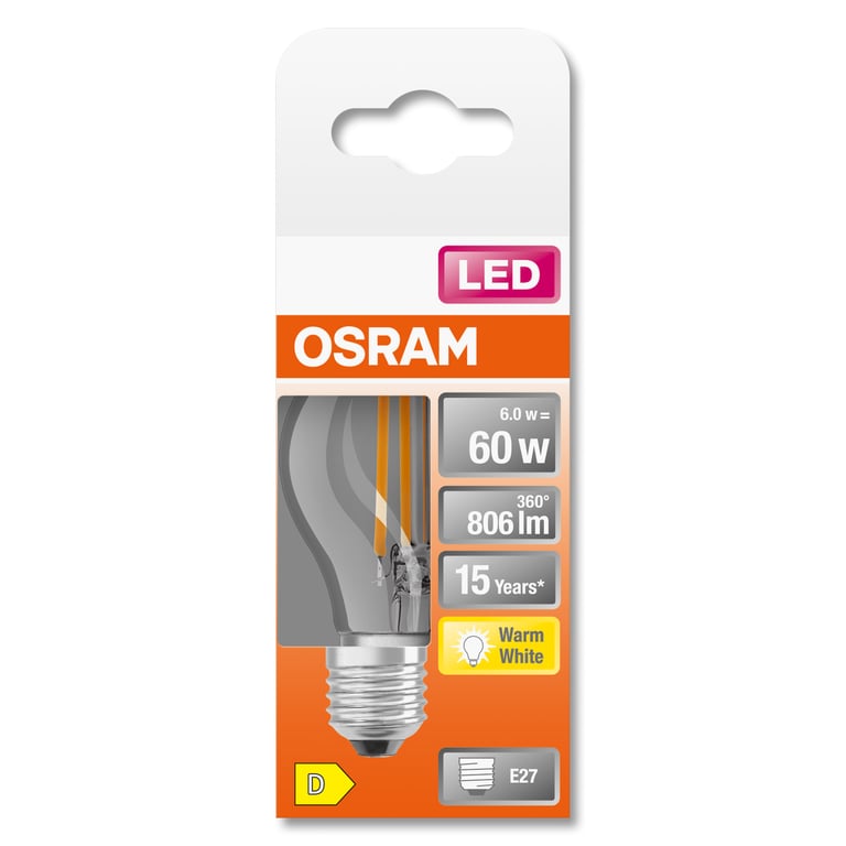 OSRAM LED sphérique filament E27 470lm froid - vue 5