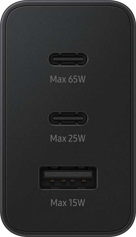 Triple Chargeur maison USB A+C+C PD 65W (35W+25W+5W) Power Delivery Noir Samsung