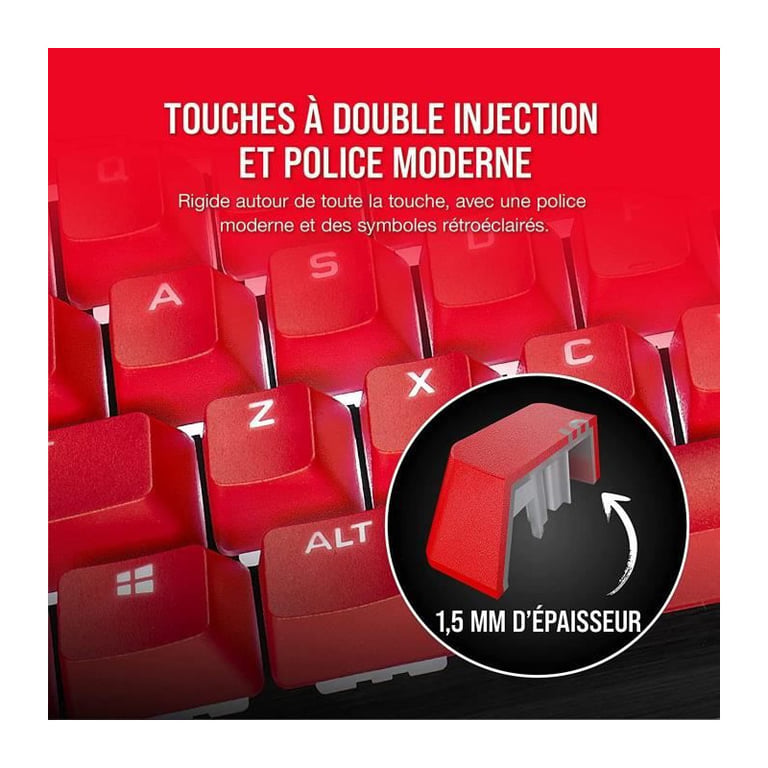 Jeu de 105 touches pour clavier Corsair PBT Double Shot Pro AZERTY Neuf - vue 3