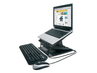 Hamlet XTMS100KM Tiramisù Notebook stand with keyboard and mouse Noir