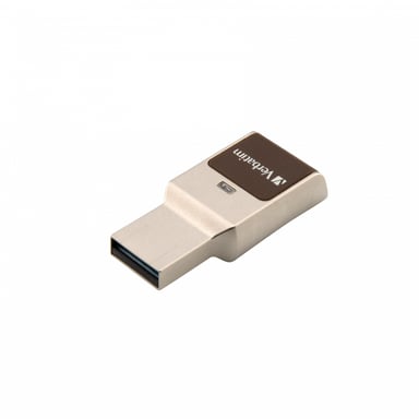 Verbatim FingerPrint Secure - Unidad USB 3.0 de 32 GB cifrada con reconocimiento de huellas dactilares - Marrón/Plata