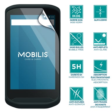 Protège-écran incassable anti-chocs IK06 - TC21/26 - Transparent MOBILIS