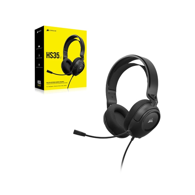 Casque Gaming Corsair HS35 v2 – Filaire, Circum-Aural, Jack 3,5mm - vue 9