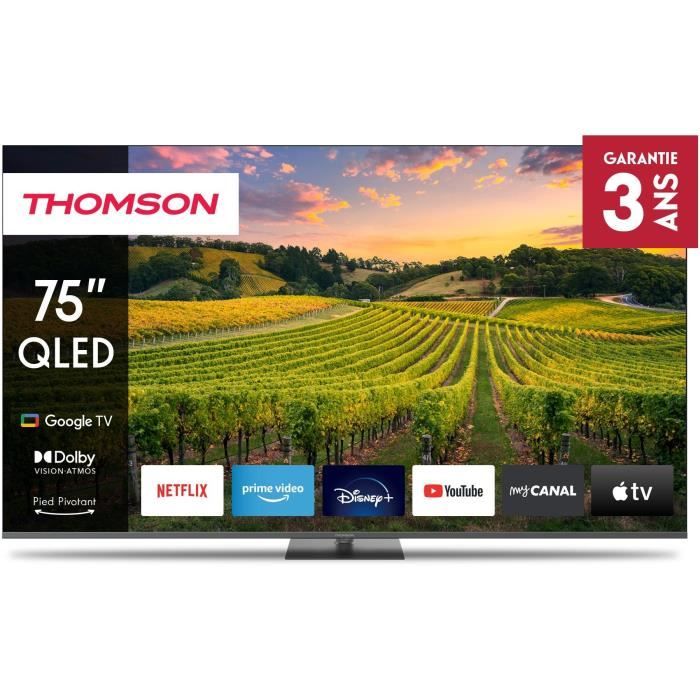 THOMSON TV QLED 75QG5C14 75 190 cm 4K UHD 3840x2160 HDR 10 Google TV 2xHDMI 2.1 + 2xHDMI 2.0 - vue 2