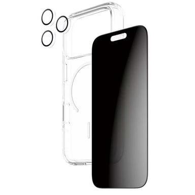Panzer Glass Pack de Protección 3 en 1 para iPhone 17 Pro Modelo Insignia Confidencialidad Negro transparente