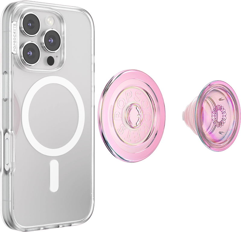 Support PopGrip Premium MagSafe Stand et Selfie Iridescent Iridescent Blush Pink Popsockets - Neuf