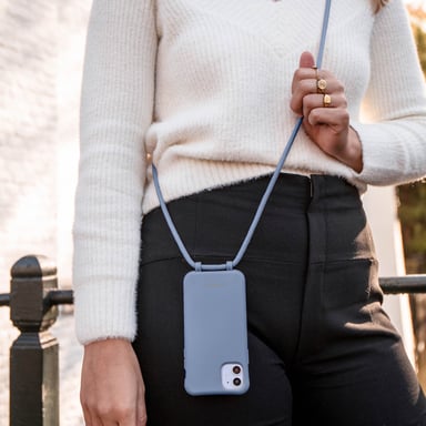 imoshion Coque de couleur avec cordon amovible pour Apple iPhone 14 Pro Max - Ash Blue