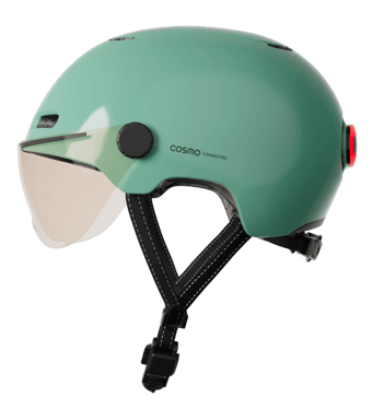 Cosmo Fusion - Casco con iluminación trasera inteligente y conectado para bicicletas - Luz de freno, detección automática de caídas, camino compartido