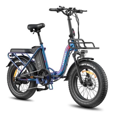 Bicicleta eléctrica plegable FAFREES F20 Max con batería LG de 48 V y 30 Ah y pantalla LCD - azul