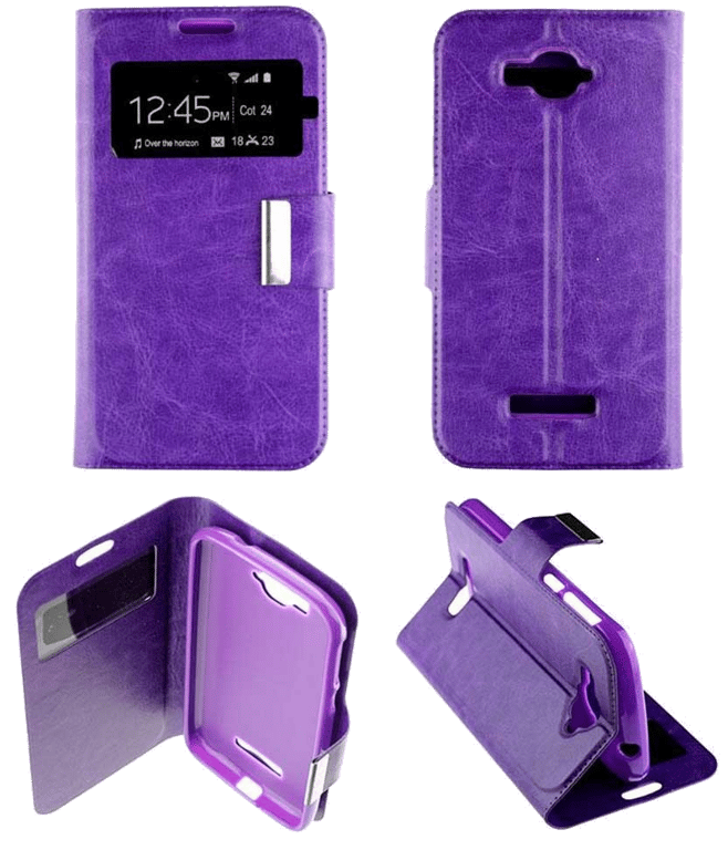 Etui Folio compatible Violet Alcatel One Touch Pop C7