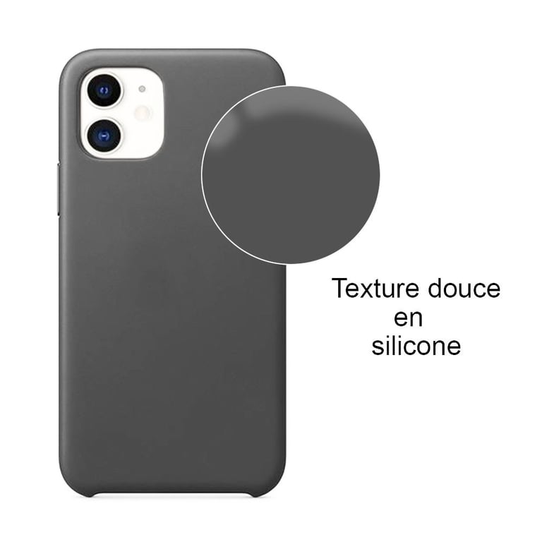Coque compatible avec iPhone 11 silicone liquide Gris Anthracite