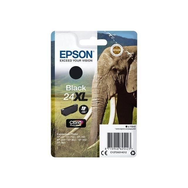 EPSON Cartouche d'encre T2431 XL Noir - Eléphant (C13T24314012) - Neuf