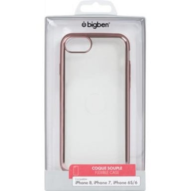 Coque pour iPhone SE 2022 / SE / 8 / 7 / 6S / 6 Contour métal Or Rose Bigben