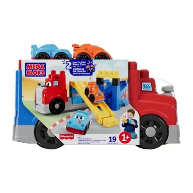 MEGA BLOKS - Camion da corsa e da costruzione - Scatola con 19 pezzi - MEGA Bloks - JFR29