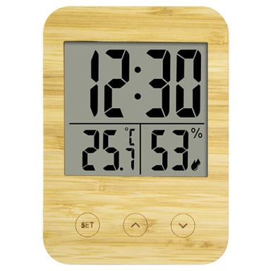 Horloge  - Thermomètre - Hygromètre numérique Bambou