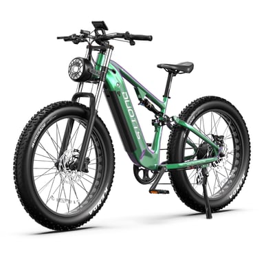 Duotts E26 Vélo électrique - Moteur 750W Batterie 48V20AH 26*4.0 Pouces Pneus Larges Freins Hydrauliques Avant et Arrière -  Vert Violet