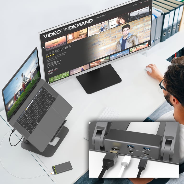 j5create JTS327 N Support pour Ordinateur Angle avec Dock 4K Neuf - vue 4
