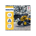 Tractopelle à pédales FALK Komatsu selle pivotante 360° pelle frontale excavatrice arrière remorque basculante Jaune