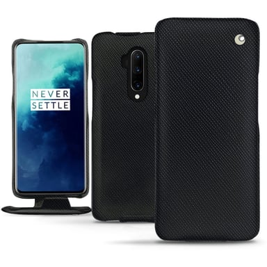 Funda de piel OnePlus 7T Pro - Solapa vertical - Negro - Piel saffiano