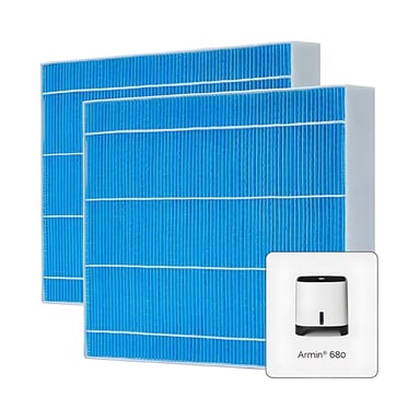 Pacchetto da 2 cuscinetti di evaporazione Meaco Armin® 680ml, umidificatore evaporativo, migliora la qualità dell'aria, antimicrobico, adatto per acqua dura e senza calcare