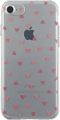 Bigben Connected COVHEARTSIP7 coque de protection pour téléphones portables Rouge, Transparent iPhone SE (2020)/8/7