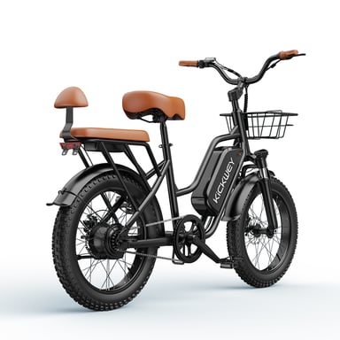 Bicicletta elettrica urbana KICKWEY LD20 con batteria rimovibile da 48V 20Ah, cestino anteriore e sellino posteriore