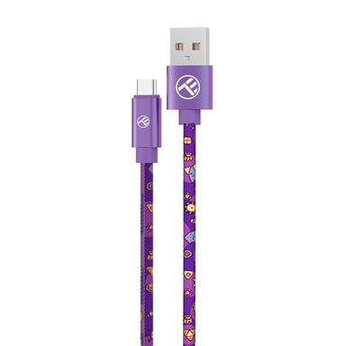 Câble Tellur Graffiti USB vers Type-C, 3A, 1m, violet