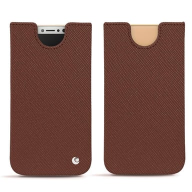 Apple iPhone Xs Funda de piel - Funda - Marrón - Piel saffiano