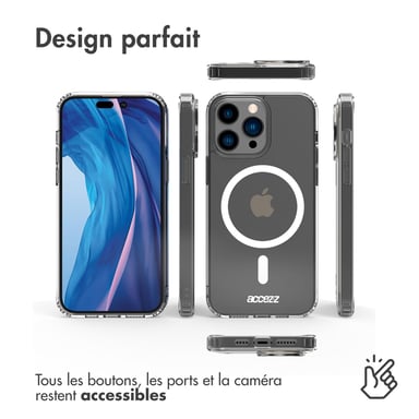 Accezz Coque Clear avec MagSafe pour Apple iPhone 14 Pro Max - Transparent