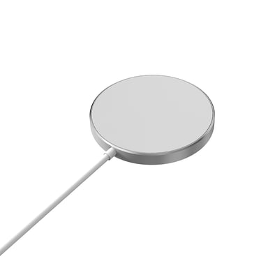 WE Chargeur Sans Fil Induction Magnétique Compatible MagSafe pour iPhone série 13 et 12 et Coques MagSafe - Aimants Intégrés - Coloris Blanc