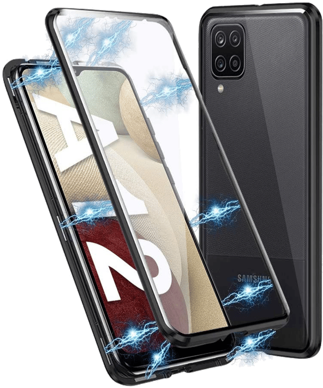 Coque Verre Trempe pour SAMSUNG Galaxy A12 Magnetique Transparente Protection Integrale
