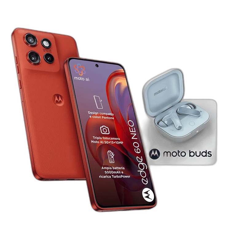 Edge 60 Neo (5G) 256 Go, Rouge + Moto Buds - Neuf