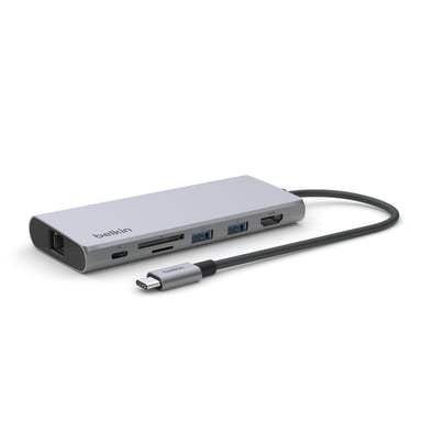 Belkin INC009BTSGY Estación de acoplamiento USB Tipo-C Plata