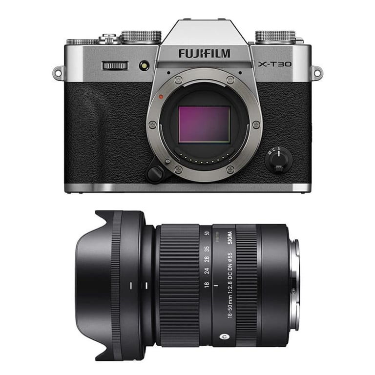 FUJIFILM X-T30 III ARGENT + Objectif SIGMA 18-50 f/2.8 DC DN Contemporary - Neuf