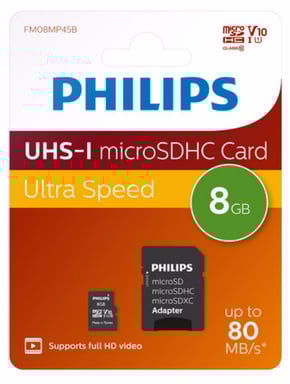Philips FM08MP45B/00 8GB MicroSDHC UHS-I Classe 10 Memoria Flash