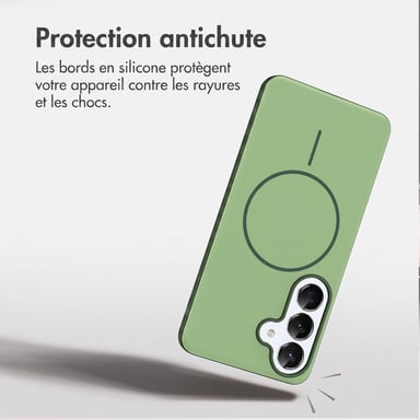 imoshion Coque arrière Color avec Thin MagSafe Ring pour Samsung Galaxy S25 - Vert foncé